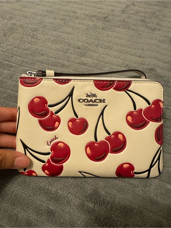 Coach Handbags - Coach Cherry Print Wristlet - Cream & Red